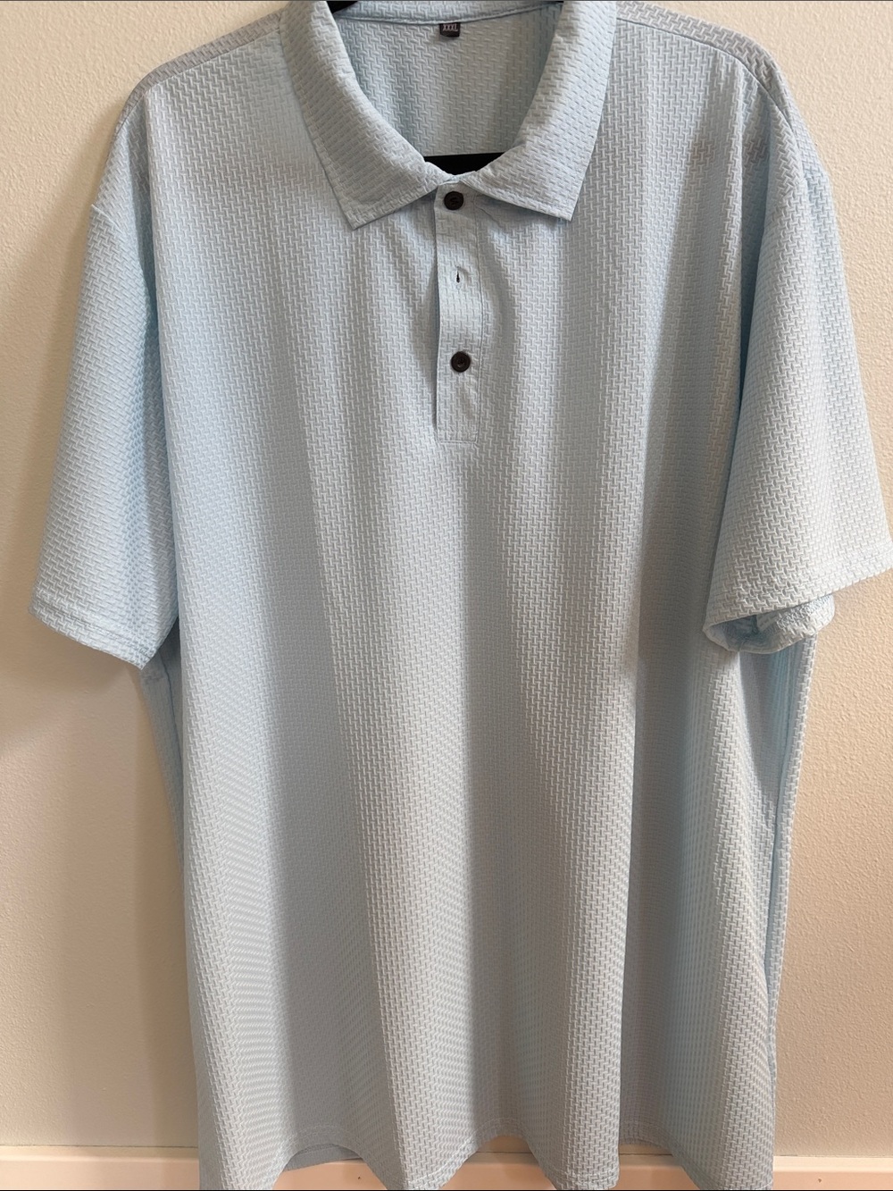 Classic Light Blue Short-Sleeve Polo - Soft Textured Knit